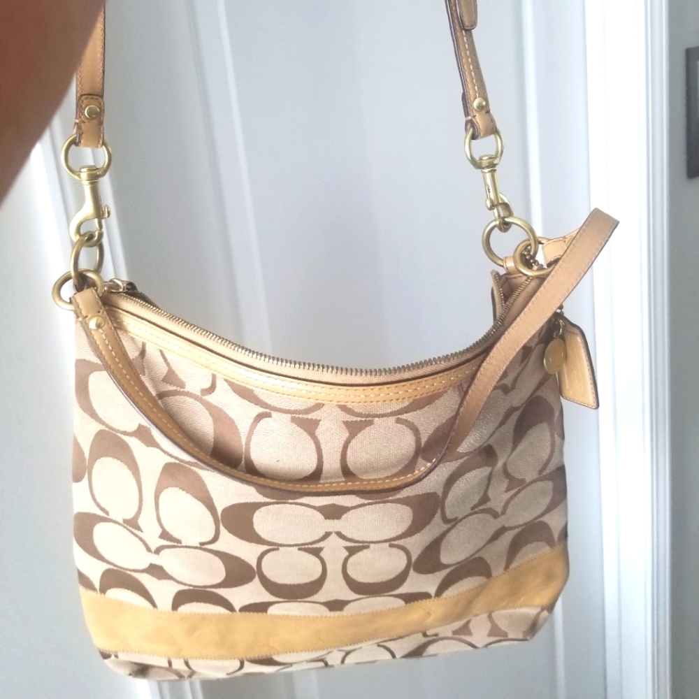 Brown & Tan Large Coach Handbag.